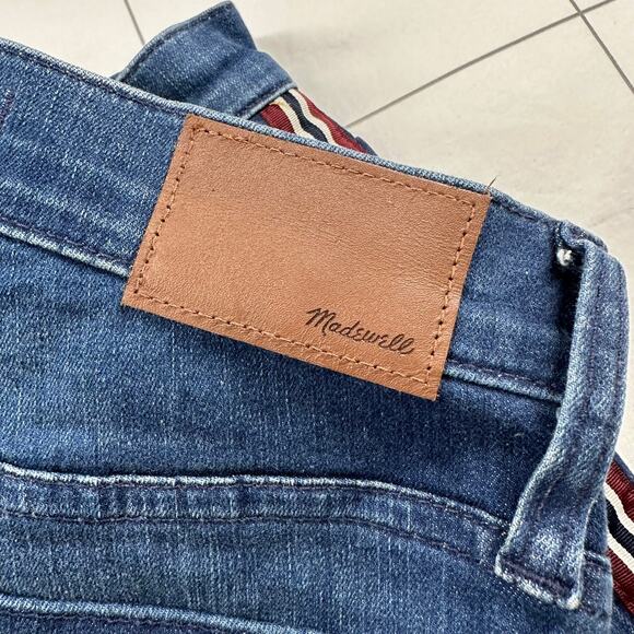 Madewell Jeans Womens 24 Blue Stovepipe Ribbon Tux Striped Edition High Rise - Picture 7 of 11